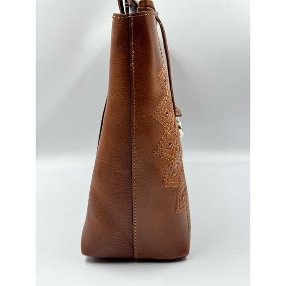 Brighton Fiora Large Leather Cognac Tote Shoulder Bag New - Picture 5 of 6